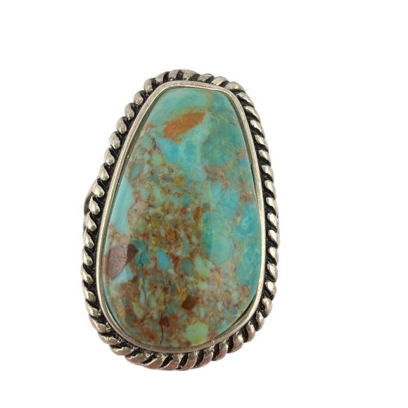 Sterling Silver Jewelry - Barse Turquoise Sterling Silver Ring Large Gemstone Southwest Style SZ 9